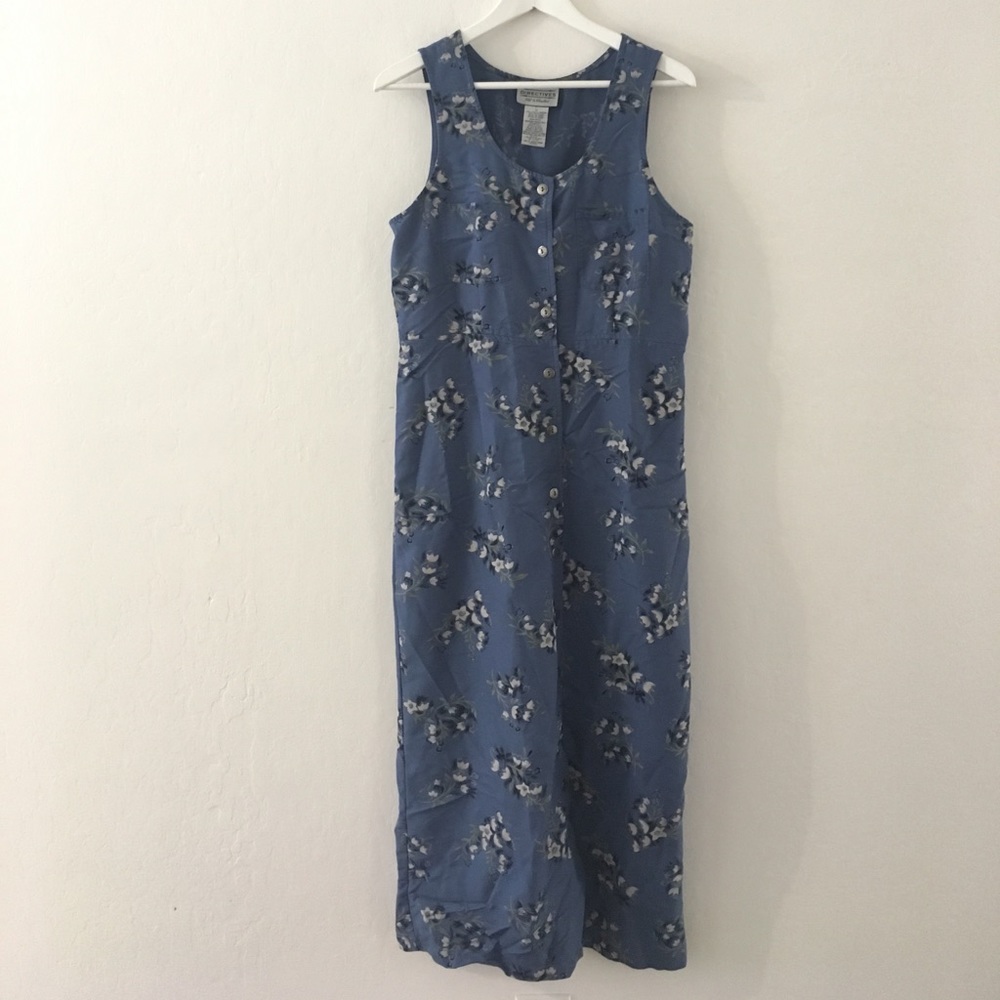 Vintage Button Front floral midi dress